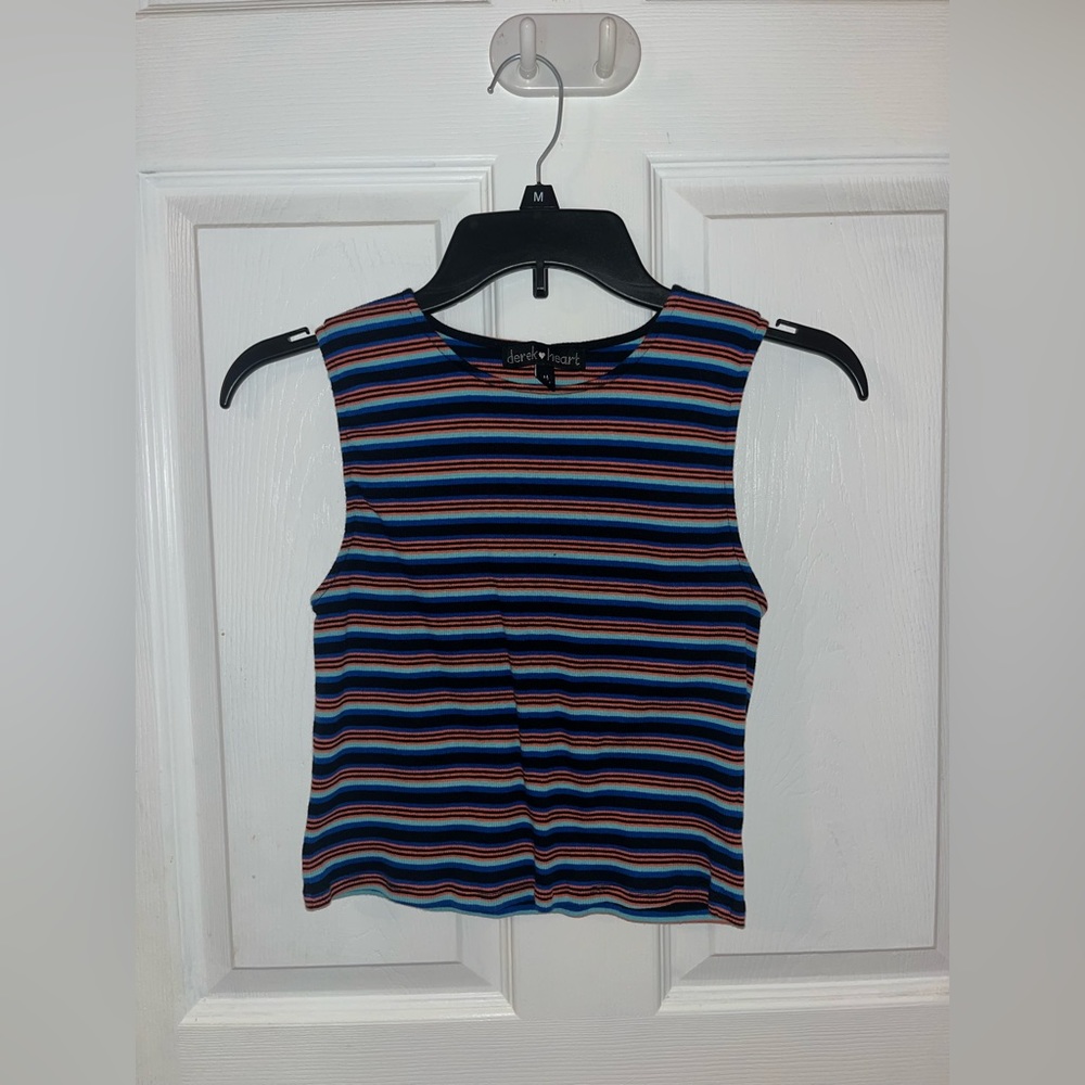Striped Muscle Cut tank top